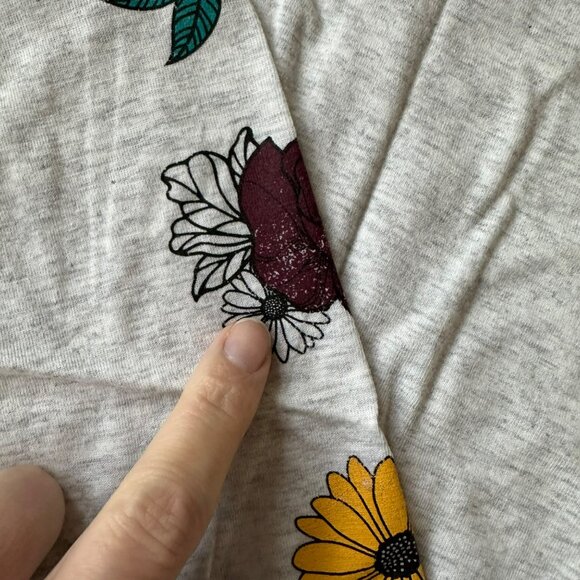 Justice girls size large long sleeve graphic tee shirt in gray with glitter - Picture 2 of 11